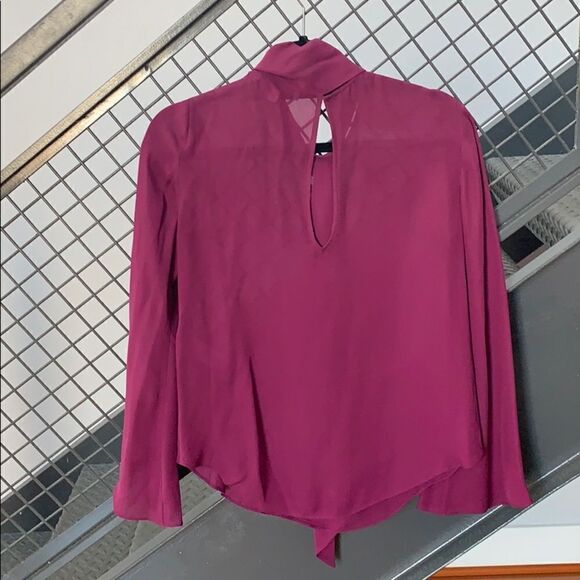 Elizabeth and James purple silk blouse with bow - Picture 7 of 8